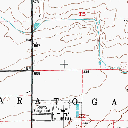 Topographic Map of Collins Station Cooling Lake Dam, IL