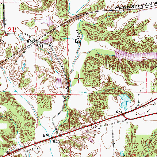 Topographic Map of Mill Creek Watershed Impoundment Reservoir, IL