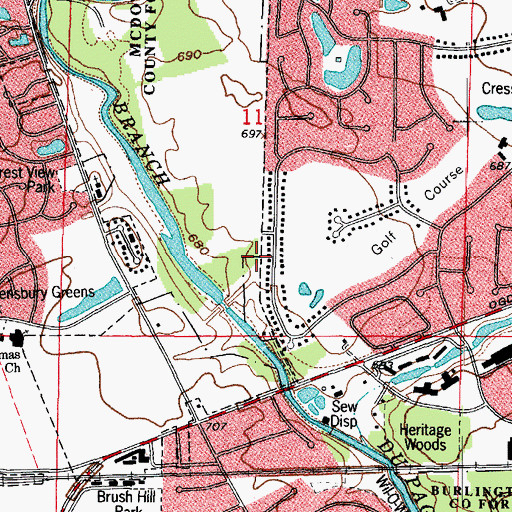 Topographic Map of Fawell Dam, IL
