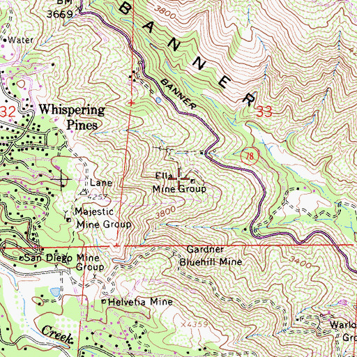 Topographic Map of El Dorado Mine, CA