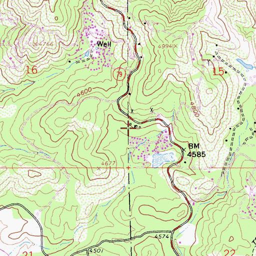 Topographic Map of Friday Mine, CA
