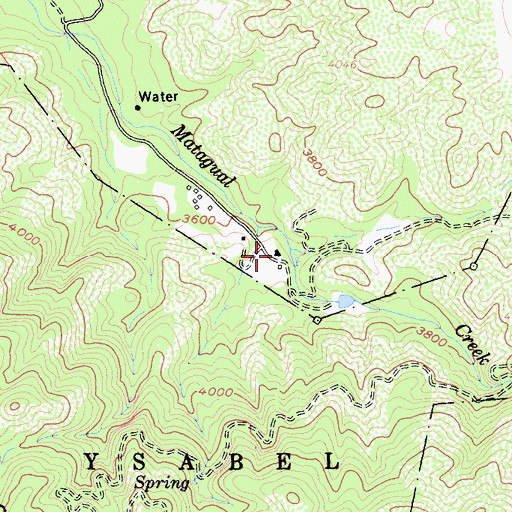 Topographic Map of Matagua Ranch, CA