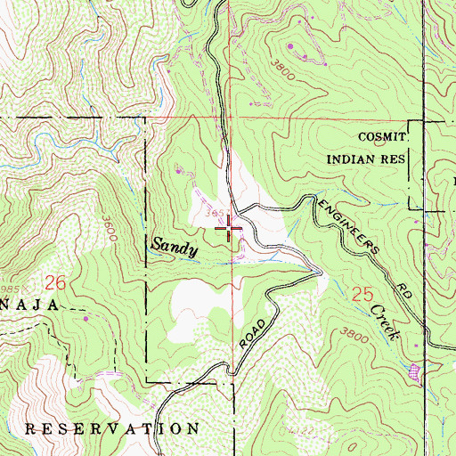 Topographic Map of Pine Hills Guard Station (historical), CA