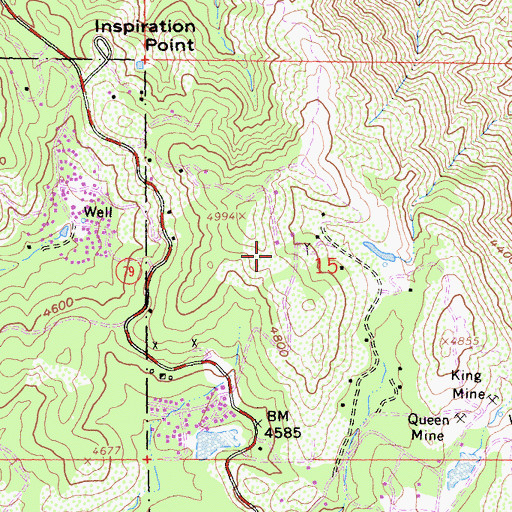 Topographic Map of Red Hill Mine, CA