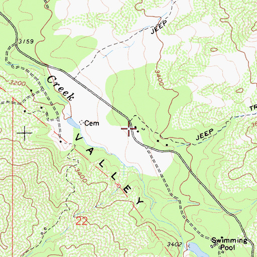 Topographic Map of Treanor Ranch, CA