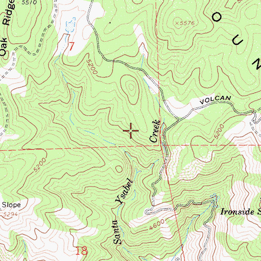 Topographic Map of Volcan Ranch (historical), CA