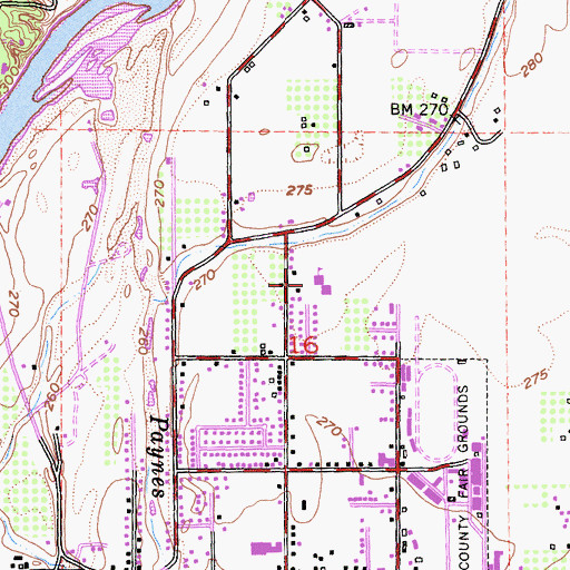 Topographic Map of Berrendos Middle School, CA