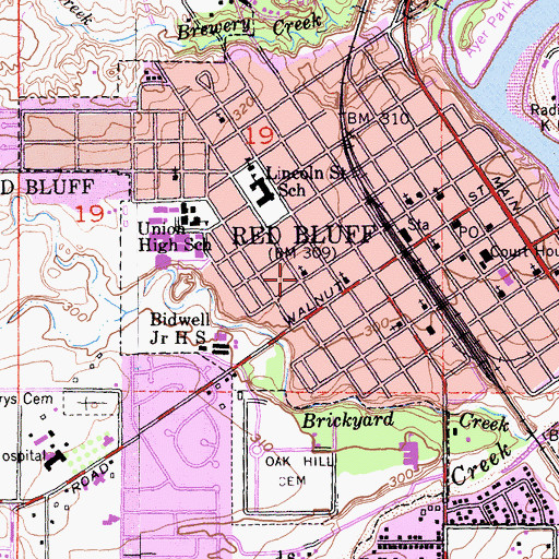 Topographic Map of Church of the Nazarene, CA