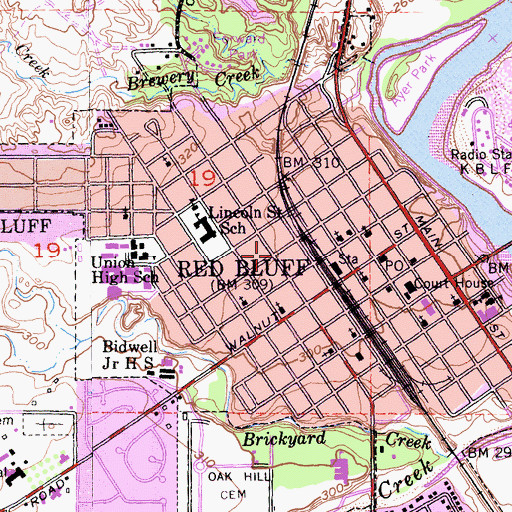 Topographic Map of First Church of Christ Scientist, CA