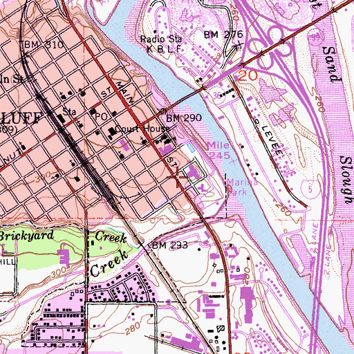 Topographic Map of Mercy High School, CA