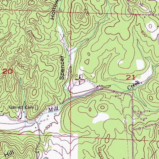 Topographic Map of Ingleton Post Office (historical), AL