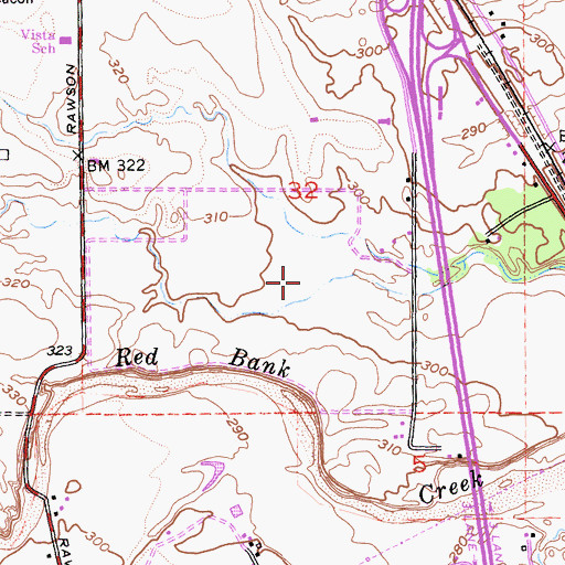 Topographic Map of Oak Creek Golf Course, CA