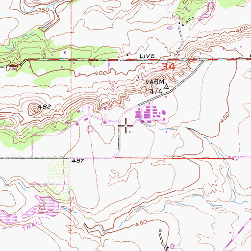 Topographic Map of Ridgeway Park, CA