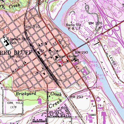 Topographic Map of Sacred Heart Roman Catholic Church, CA
