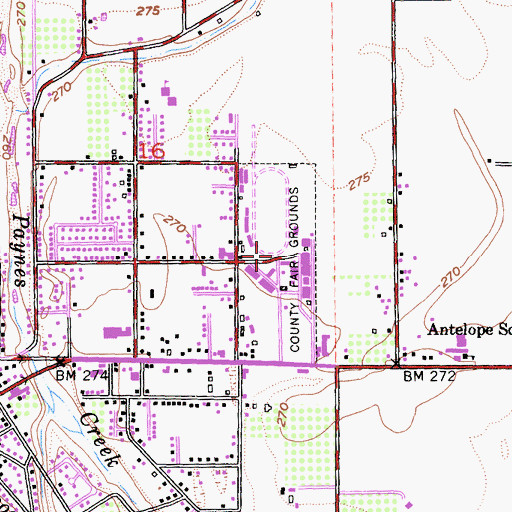 Topographic Map of Tehama County Fairgrounds, CA