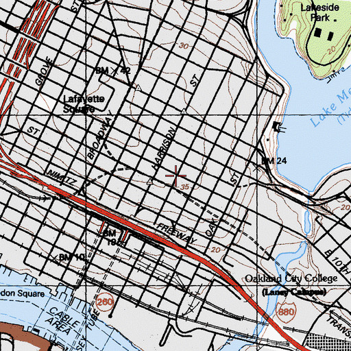 Topographic Map of Lincoln Elementary School, CA