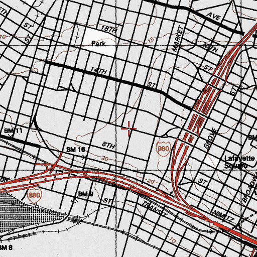 Topographic Map of Martin Luther King Jr Elementary School, CA