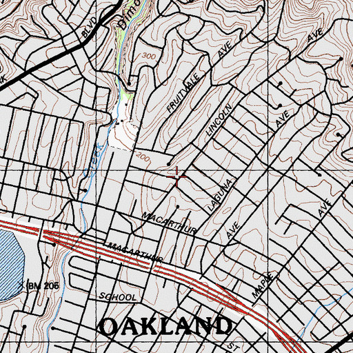 Topographic Map of Sequoia Elementary School, CA