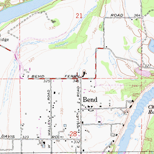 Topographic Map of Bend Elementary School, CA