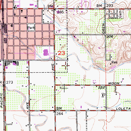 Topographic Map of Estil C Clark Park, CA