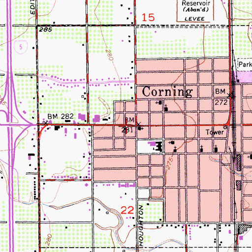 Topographic Map of Veterans Memorial Hall, CA