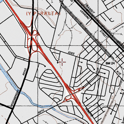 Topographic Map of Brookfield Village Park, CA