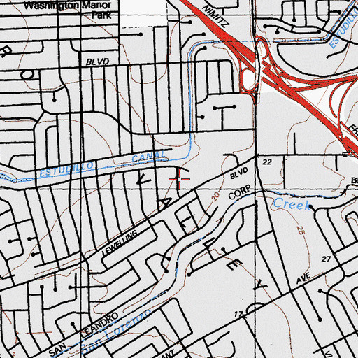 Topographic Map of Burbank Preschool, CA
