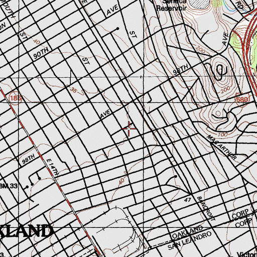Topographic Map of Reach Academy, CA