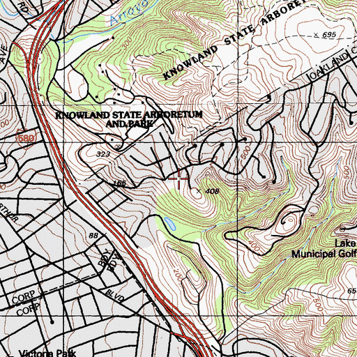 Topographic Map of Marshall Elementary School, CA