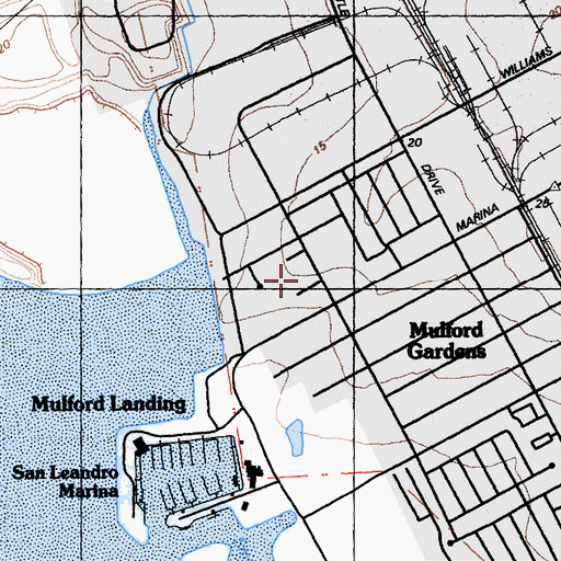 Topographic Map of Mulford Park, CA