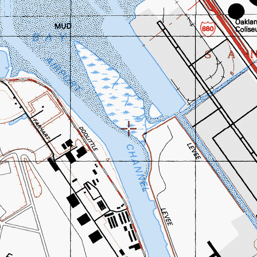 Topographic Map of San Leandro Bay Regional Shoreline, CA