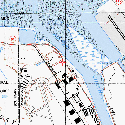 Topographic Map of Sandy Beach, CA