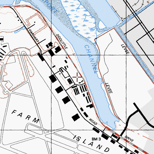 Topographic Map of Airport Marina, CA