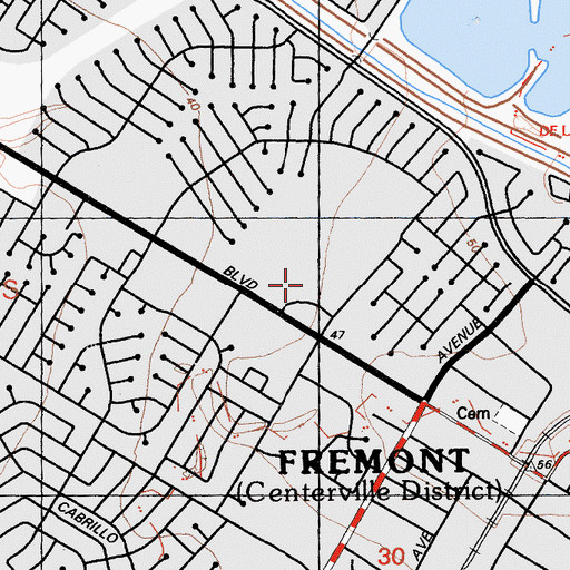 Topographic Map of American High School, CA