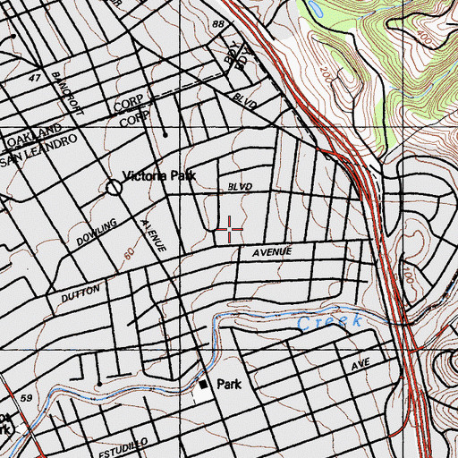 Topographic Map of Broadmoor Preschool, CA