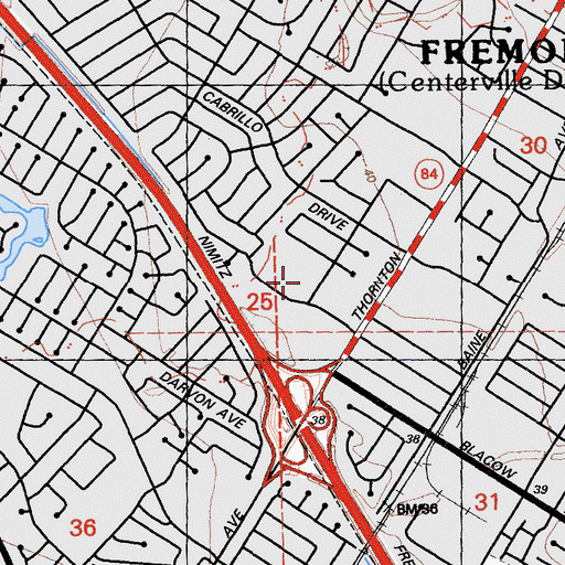 Topographic Map of Cabrillo Park, CA