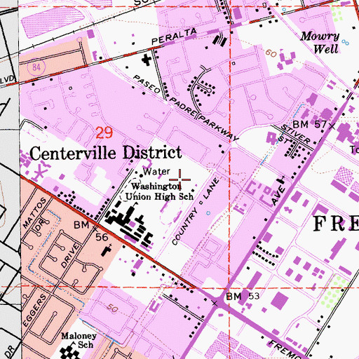 Topographic Map of Centerville Community Park, CA
