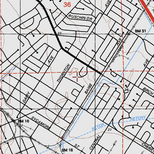 Topographic Map of Civic Center Park, CA