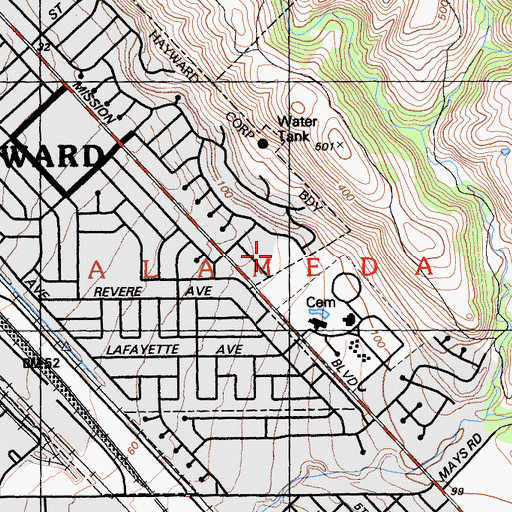 Topographic Map of El Rancho Verde Park, CA