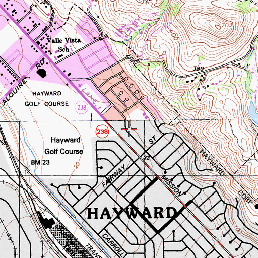 Topographic Map of Fairway Greens Park, CA