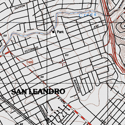 Topographic Map of First United Methodist Church of San Leandro, CA