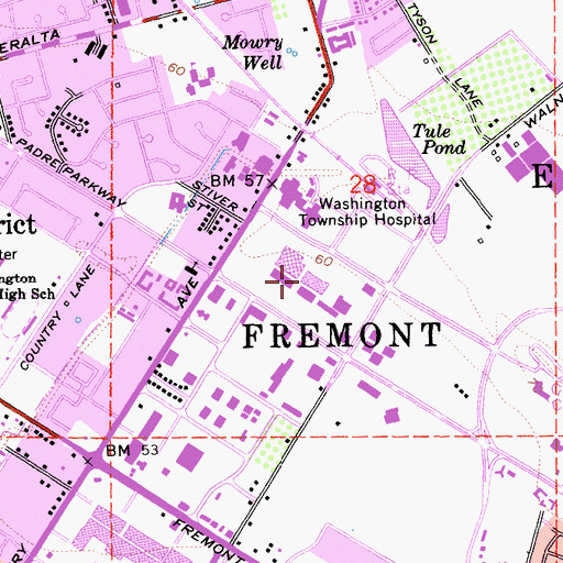 Topographic Map of Gateway Plaza Shopping Center, CA