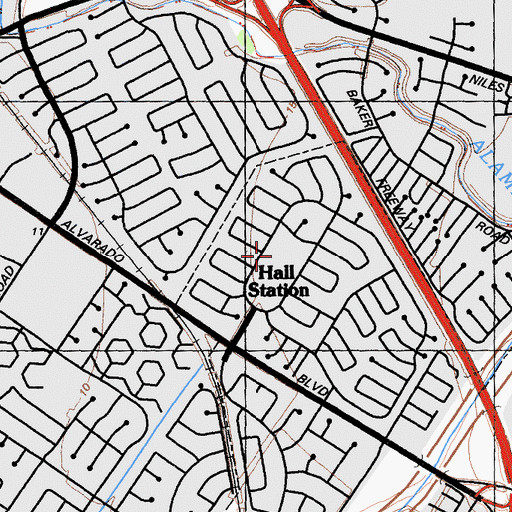 Topographic Map of Harvey Community Park, CA