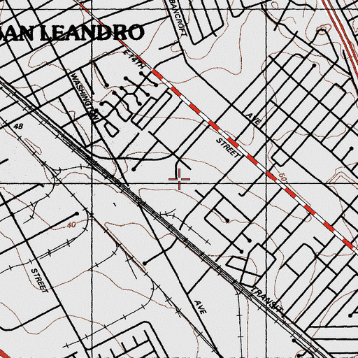 Topographic Map of San Leandro Hospital, CA