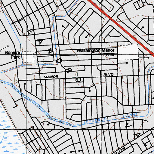 Topographic Map of Manor Branch San Leandro Community Library, CA