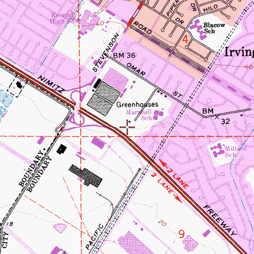 Topographic Map of Marshall Park, CA