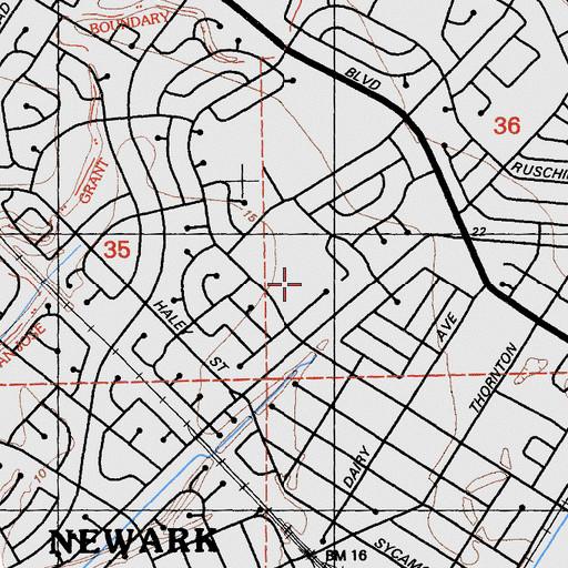 Topographic Map of Mayhews Landing Park, CA