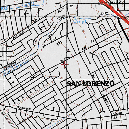 Topographic Map of Mervin Morris Park, CA