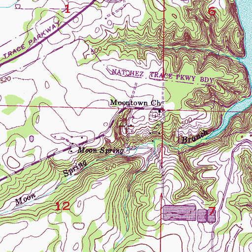 Topographic Map of Kirk Post Office, AL