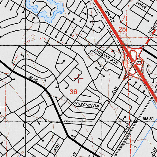 Topographic Map of Musick Park, CA